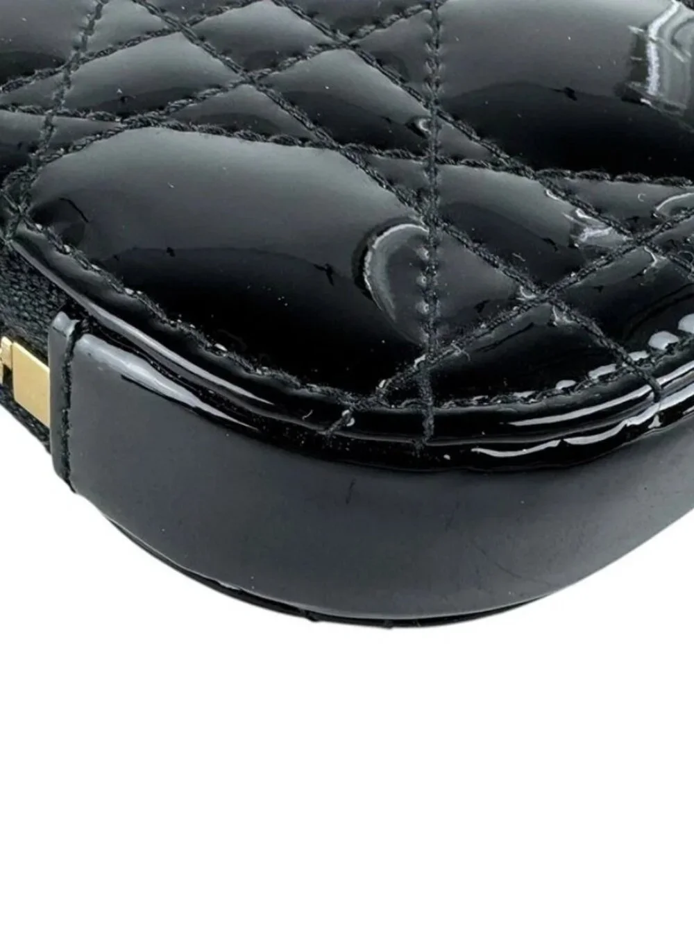 Christian Dior Phone Pouch Case Black/Gold Patent Leather/Metal